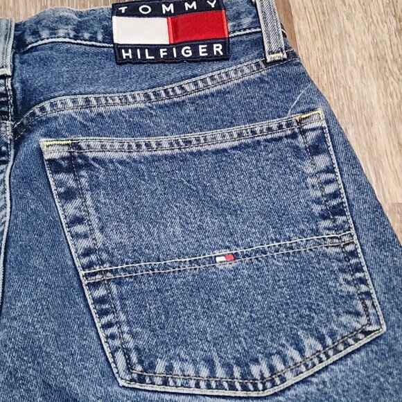 Vintage Tommy Hilfiger Tommy Jeans 31x30 Straight Leg Denim Blue USA Fabric Y2K - Picture 12 of 16